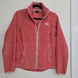 THE NORTH FACE Women's Osito 2 Jacket Vintage White/Spiced Coral Stripe, Small